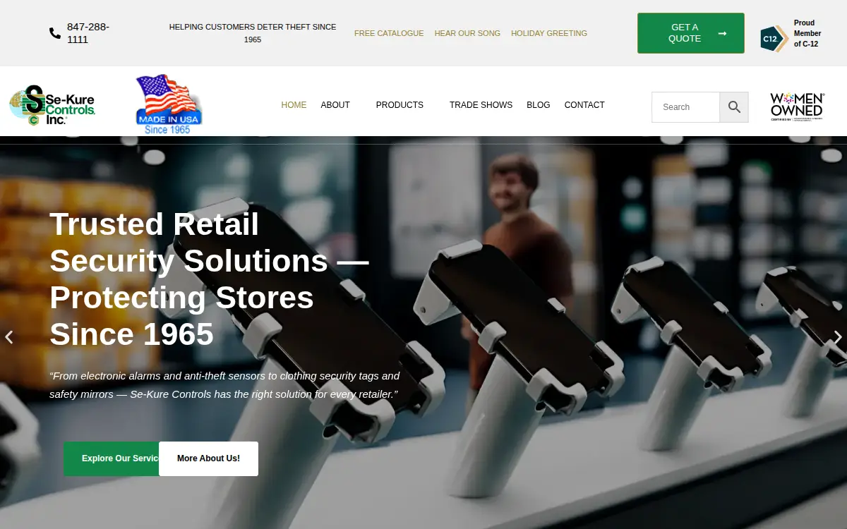 Homepage of Se-kure Controls INC