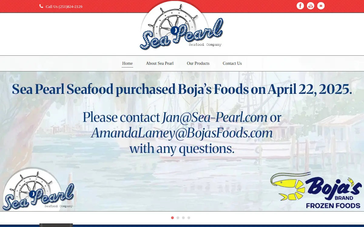 Homepage of Sea Pearl Seafood Company, INC.