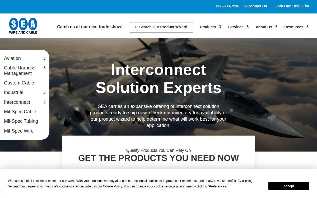 Homepage of Sea Wire & Cable INC