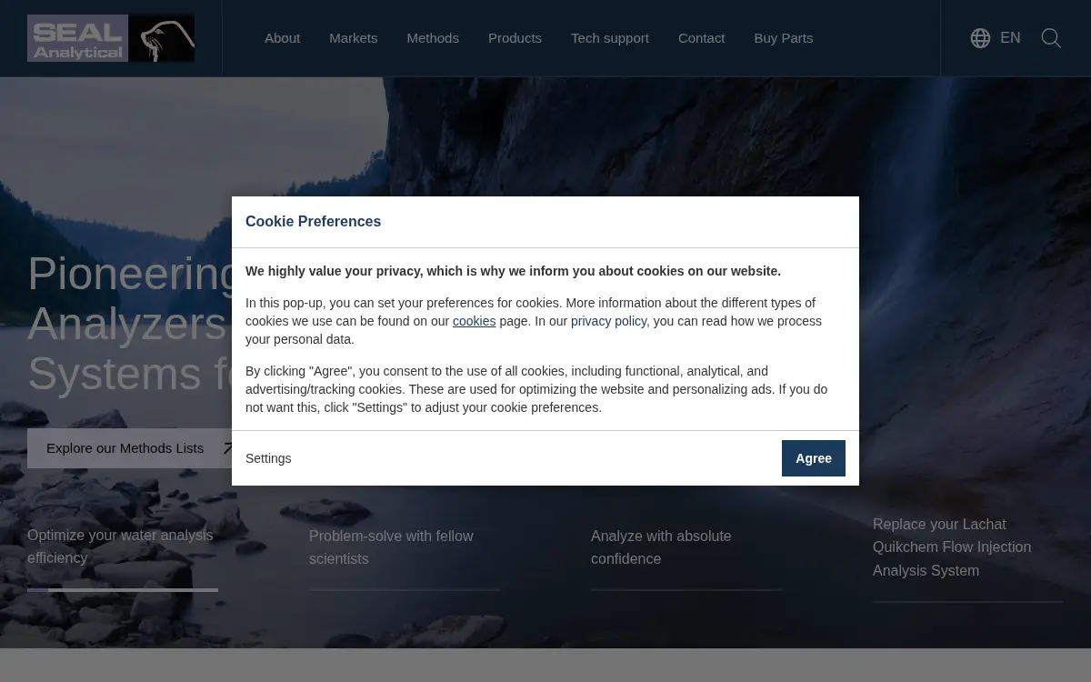 Homepage of Seal Analytical INC.