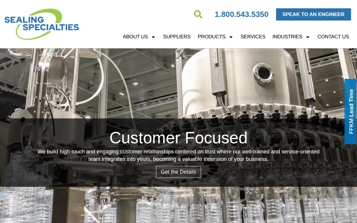 Homepage of Sealing Specialties, INC.