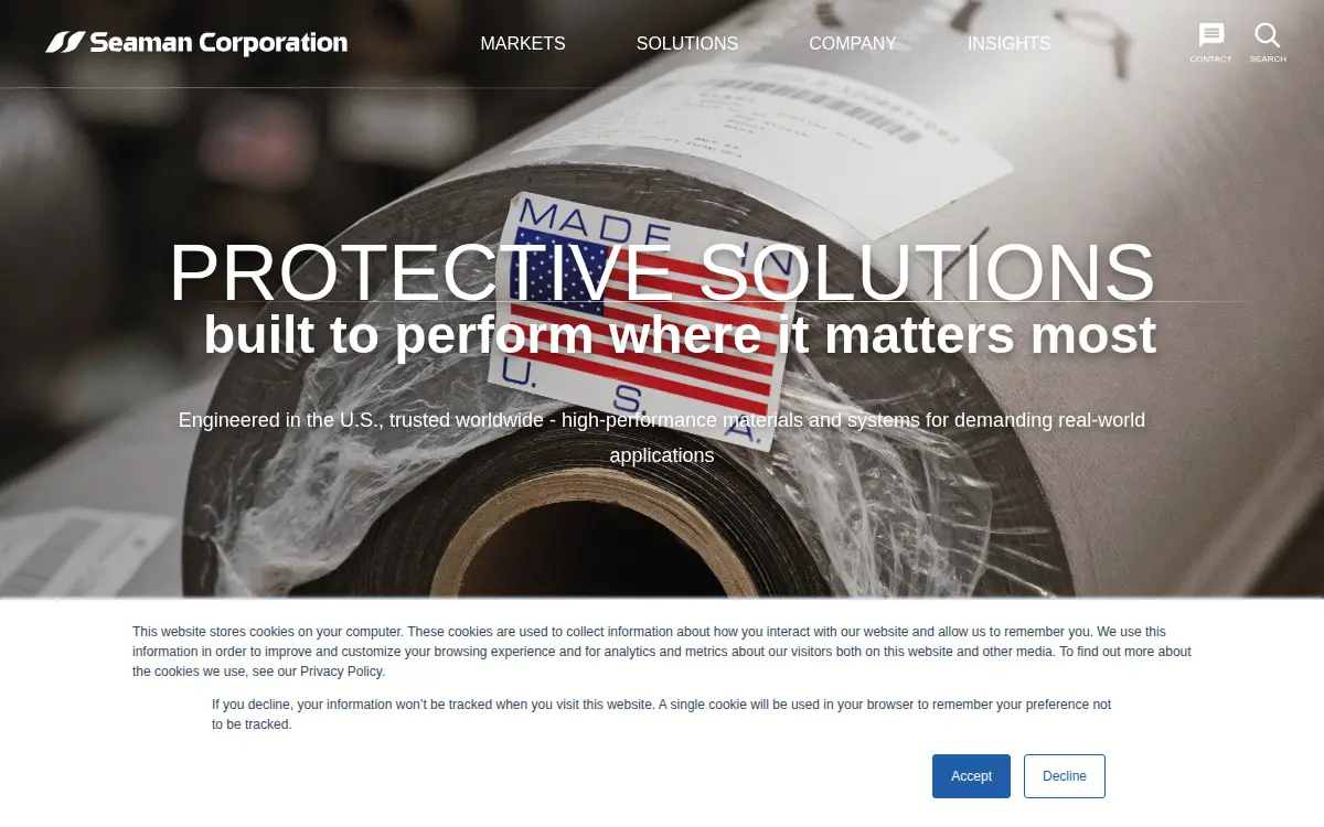 Homepage of Seaman Corporation