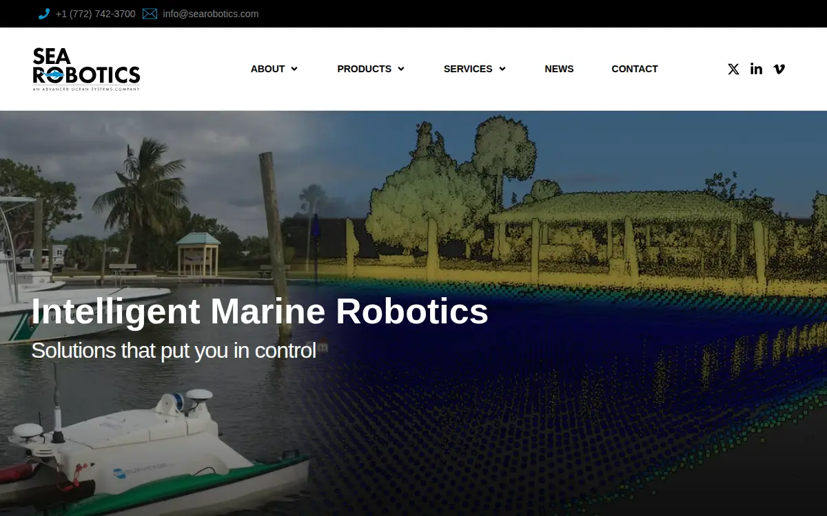 Homepage of Searobotics Corporation
