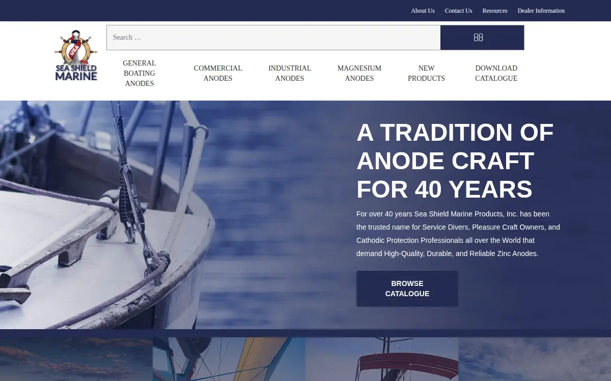 Homepage of Sea Shield Marine Products, INC.