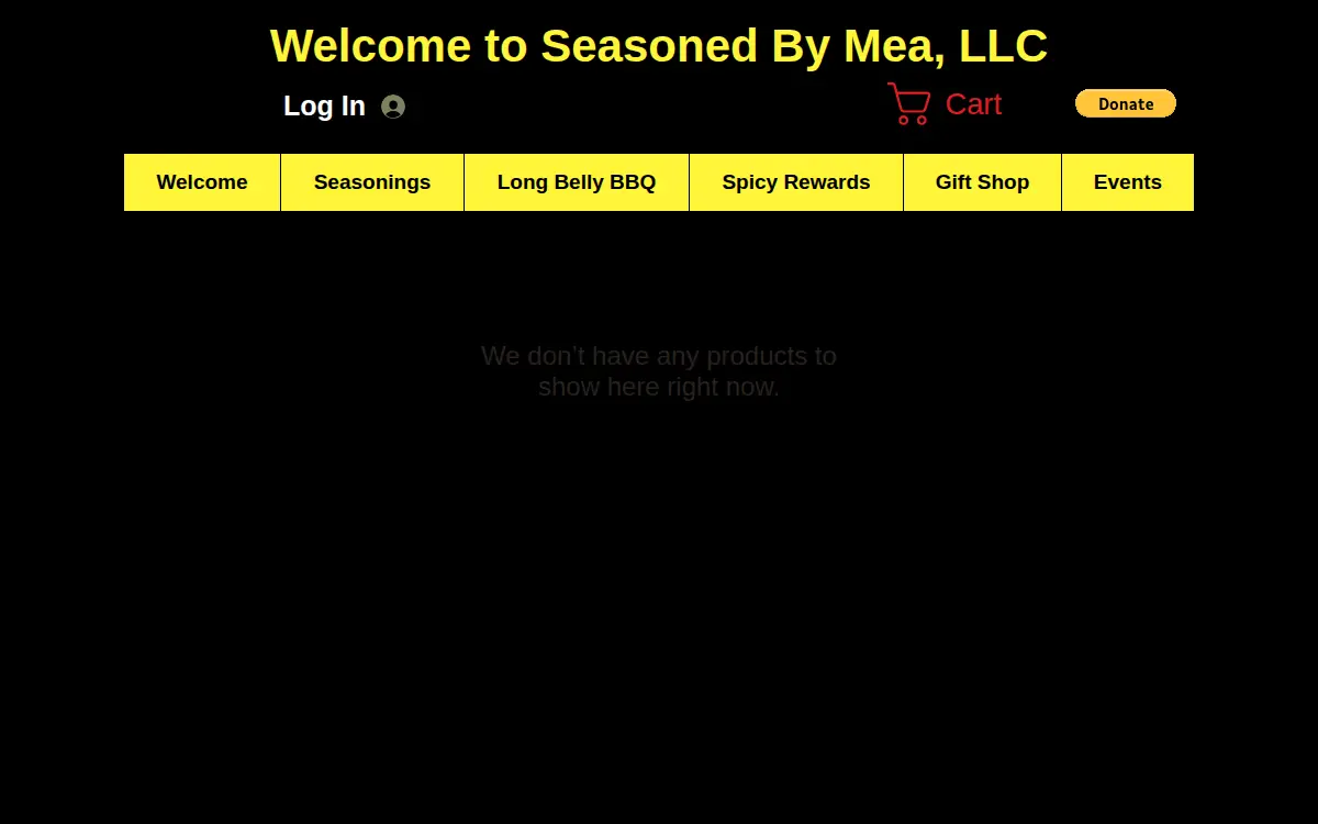 Homepage of Seasoned By Mea, LLC