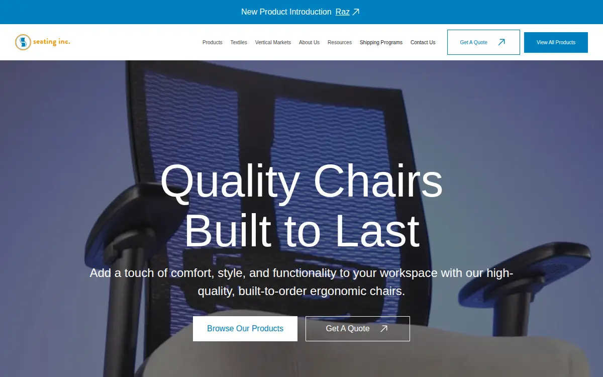 Homepage of Seating, INC