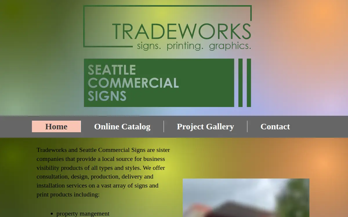Homepage of Seattle Commercial Signs LLC