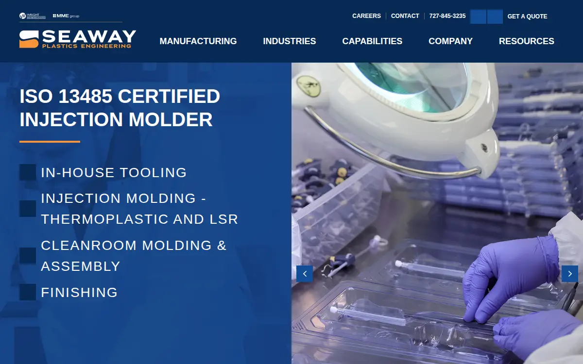 Homepage of Seaway Plastics Engineering LLC