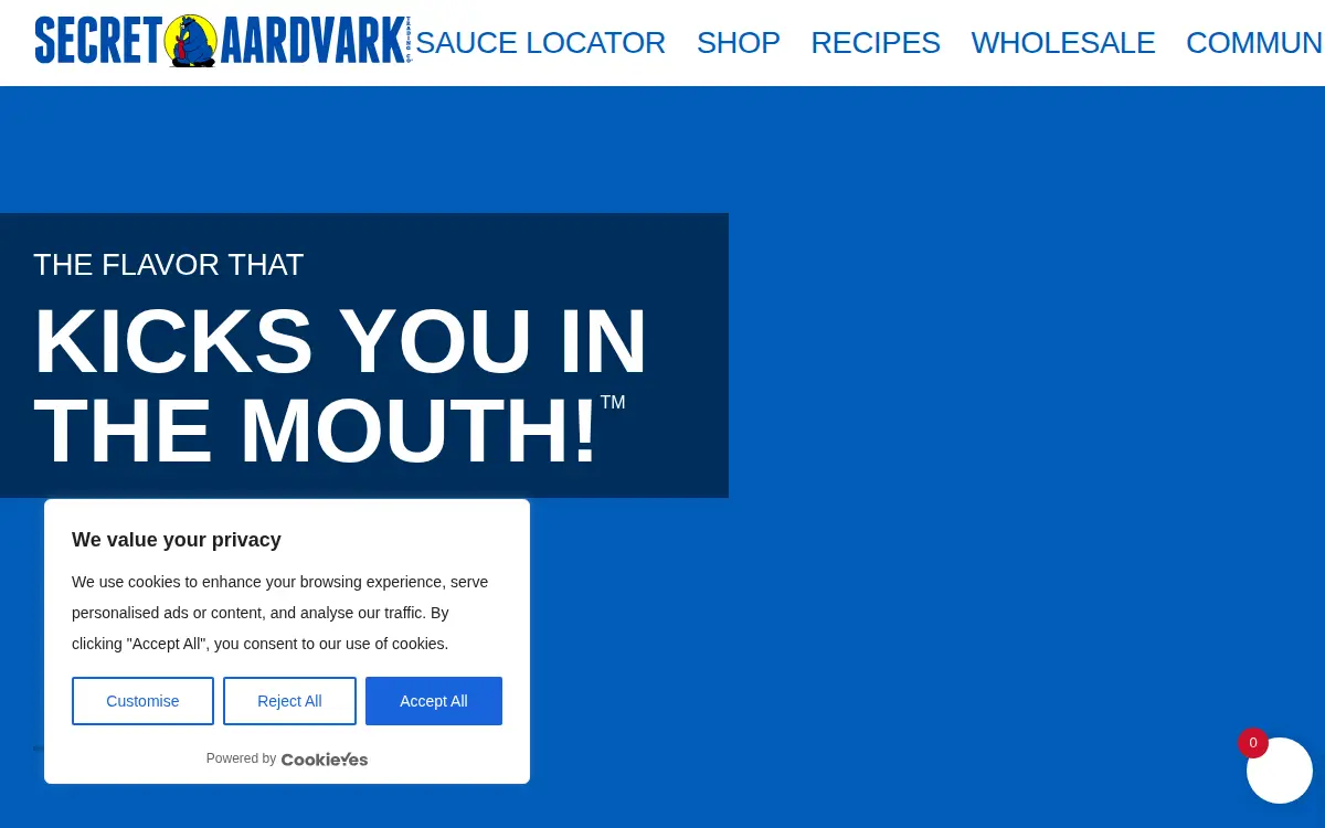 Homepage of Secret Aardvark Trading Co., LLC