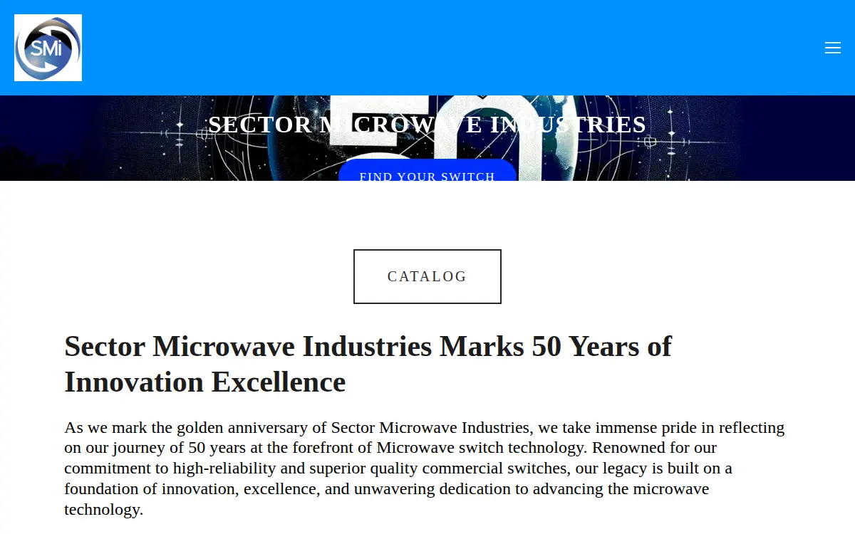 Homepage of Sector Microwave Industries, INC.
