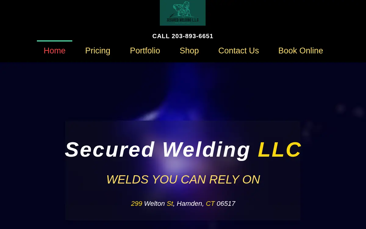 Homepage of Secured Welding, LLC