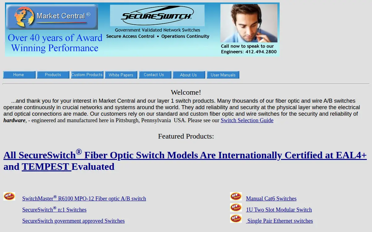 Homepage of Market Central INC