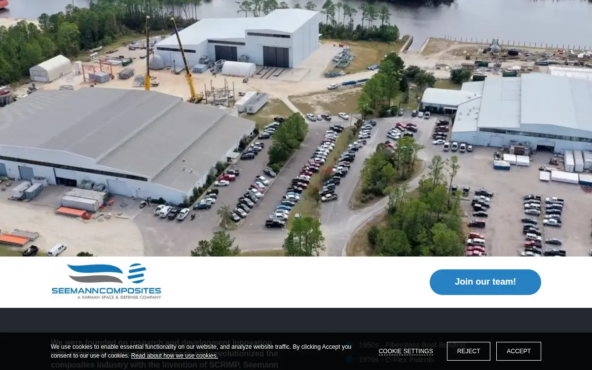 Homepage of Seemann Composites, LLC