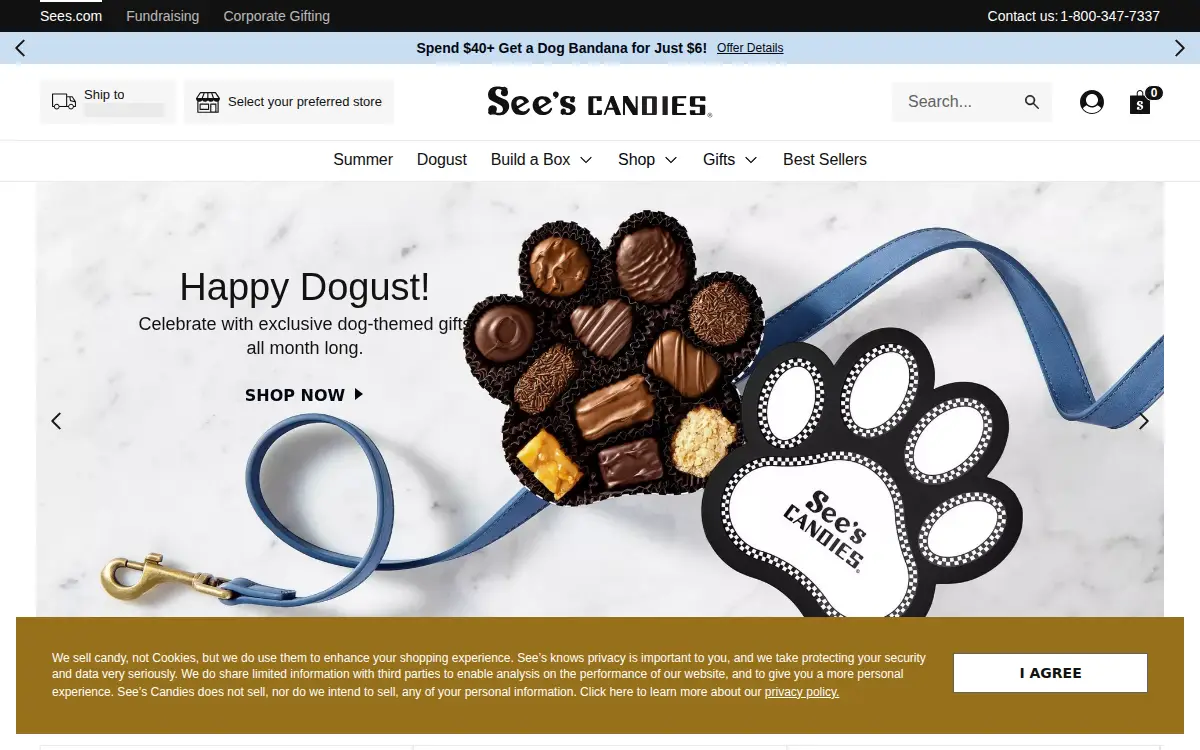 Homepage of See's Candy Shops, Incorporated
