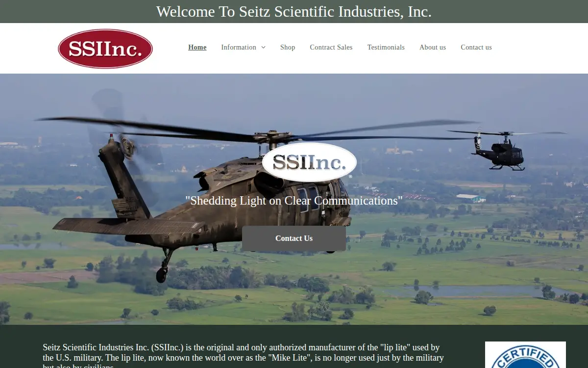 Homepage of Seitz Scientific Industries, INC.