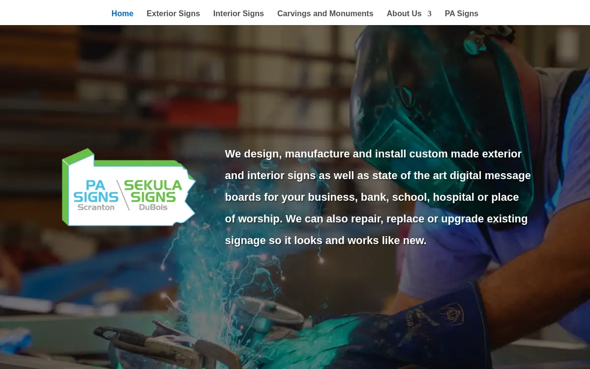 Homepage of Pa Signs, LLC