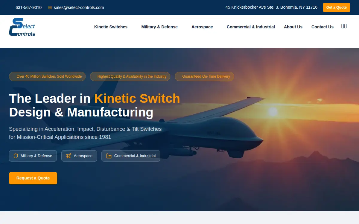 Homepage of Select Controls LLC