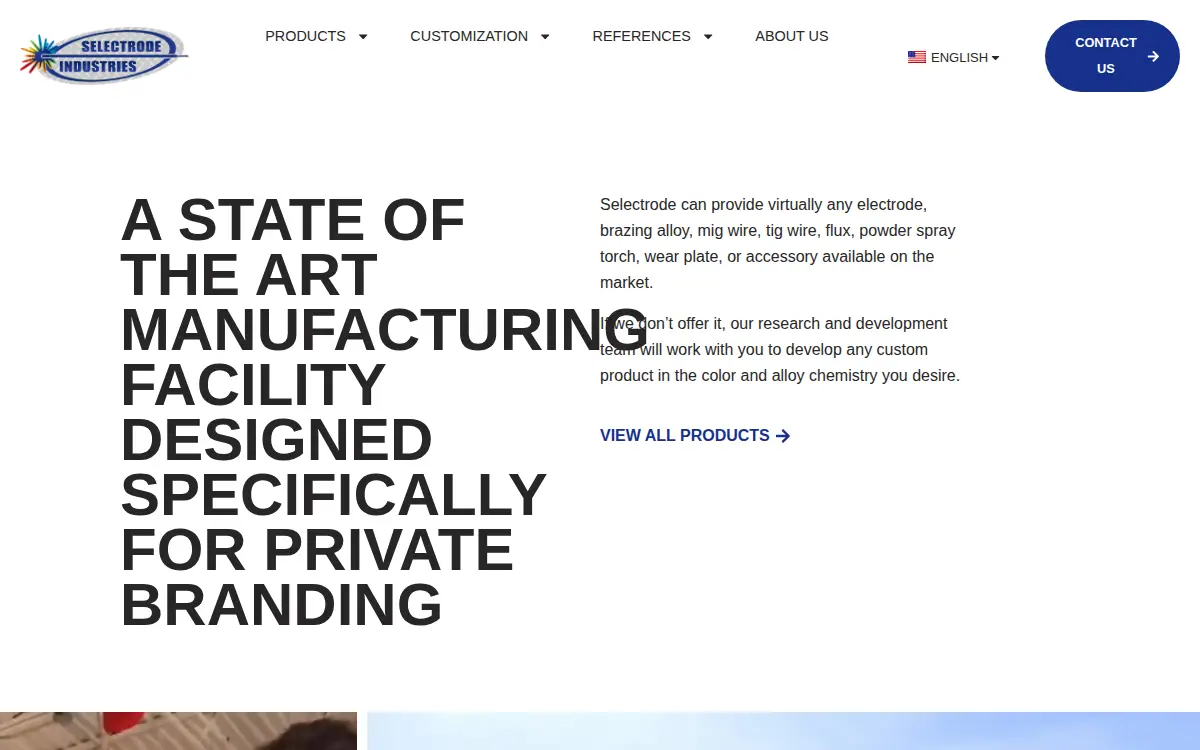 Homepage of Selectrode Industries, INC.