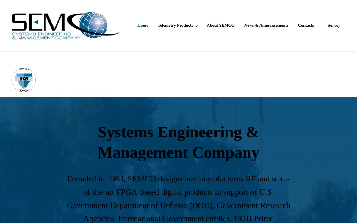 Homepage of Systems Engineering & Management Company