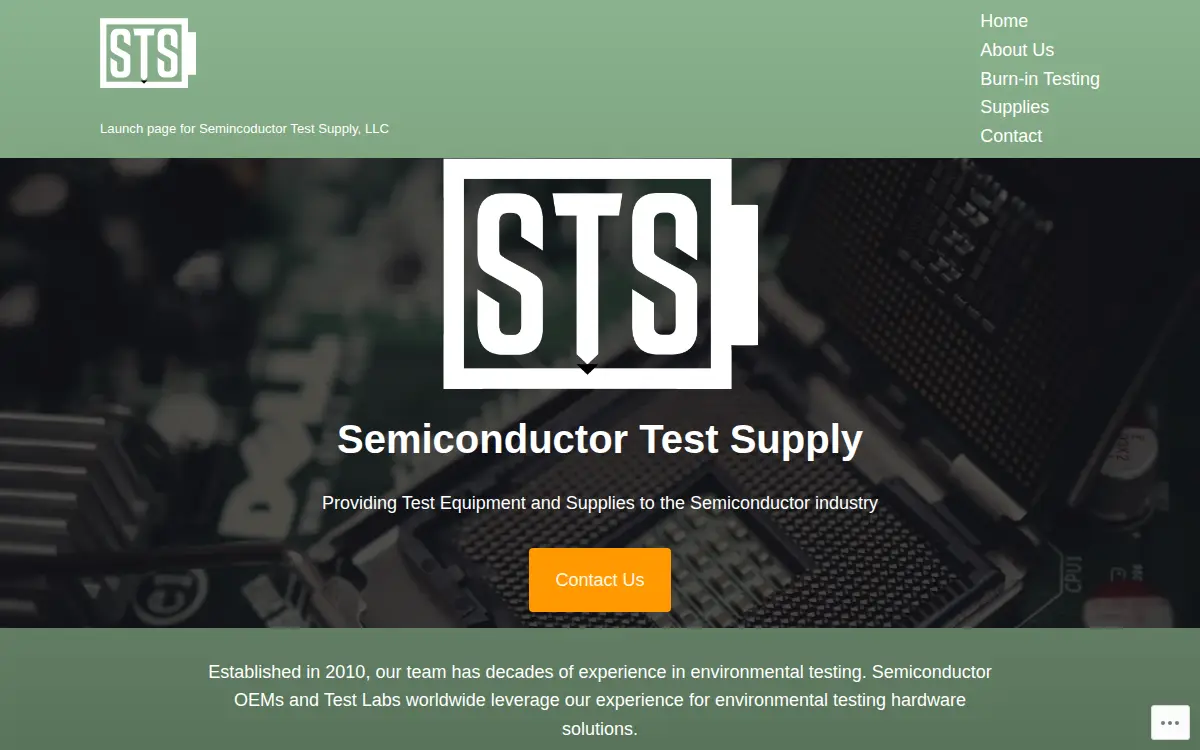 Homepage of Semiconductor Test Supply LLC
