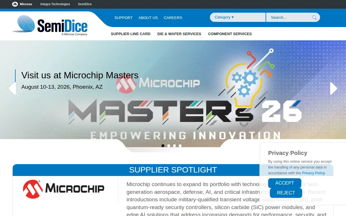 Homepage of Semi Dice LLC