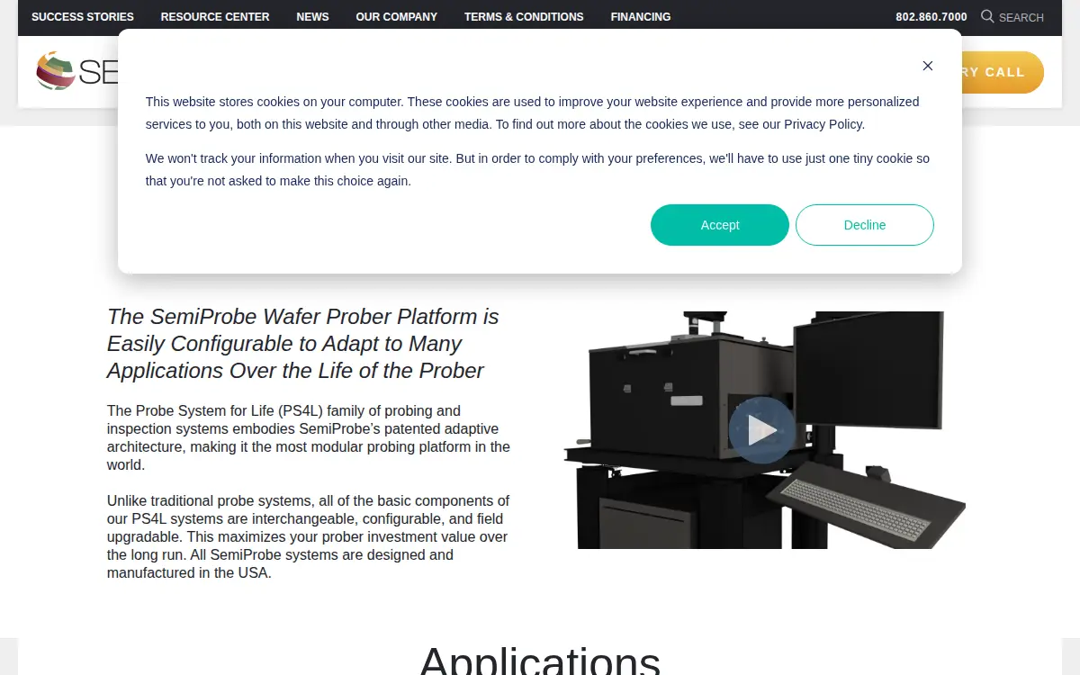 Homepage of Semiprobe, INC.