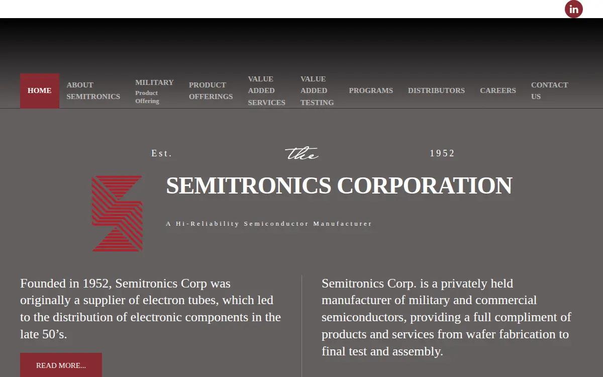 Homepage of Semitronics CORP
