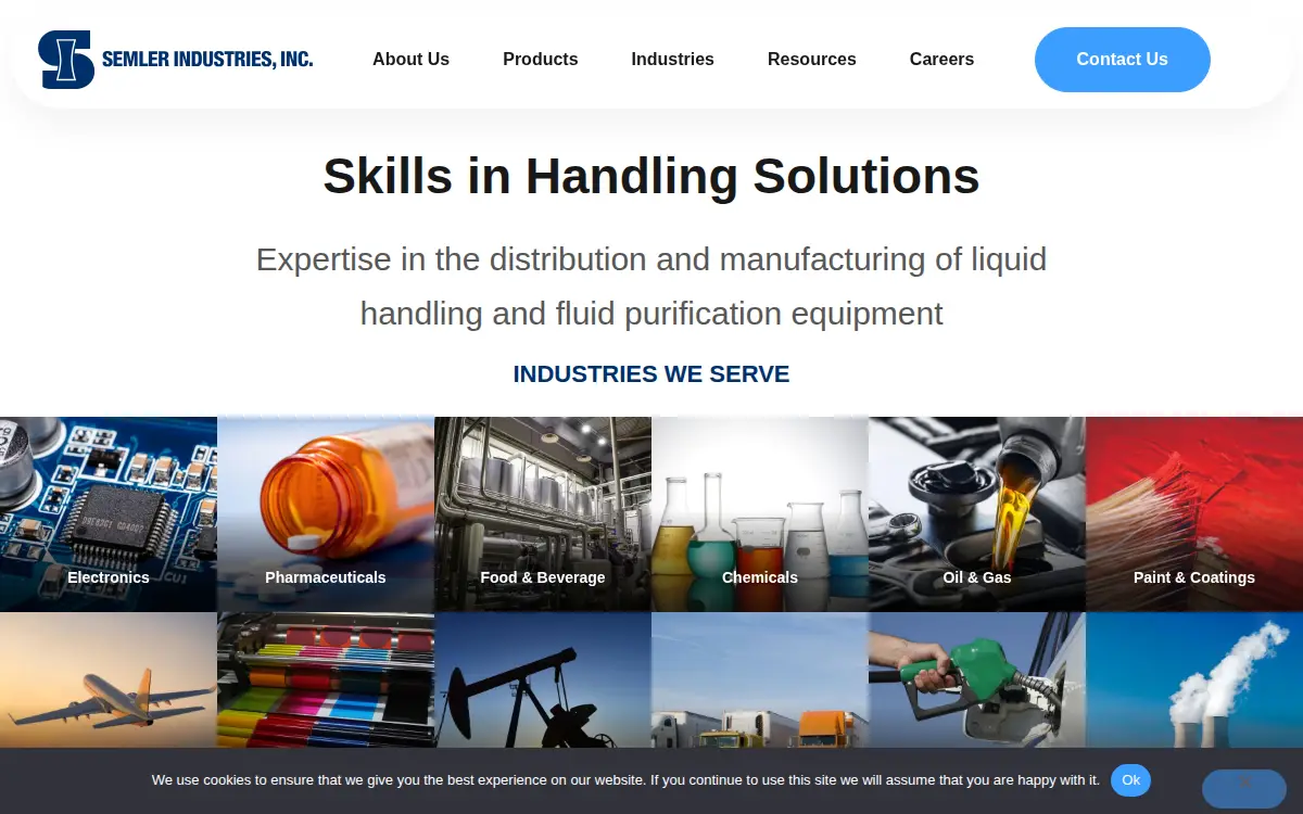 Homepage of Semler Industries INC