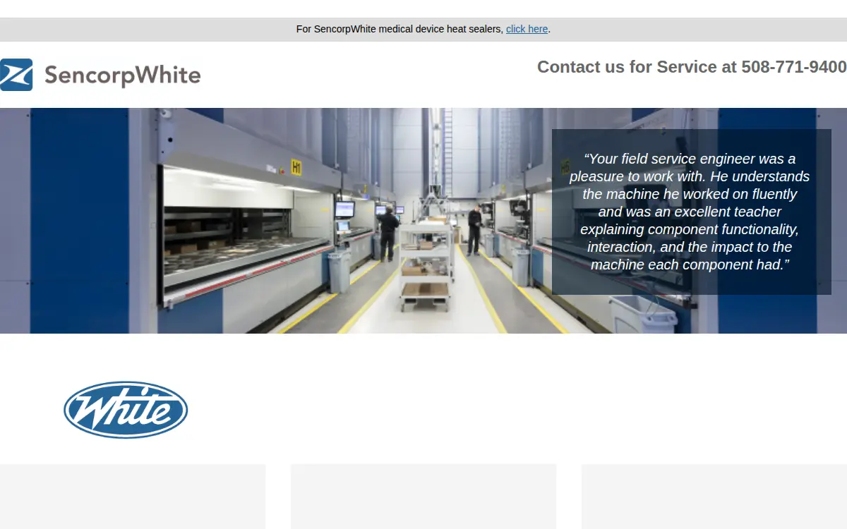 Homepage of Sencorpwhite, INC.