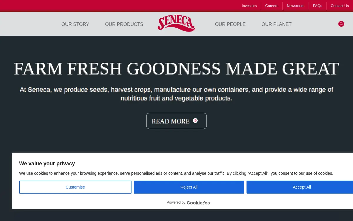 Homepage of Seneca Foods CORP