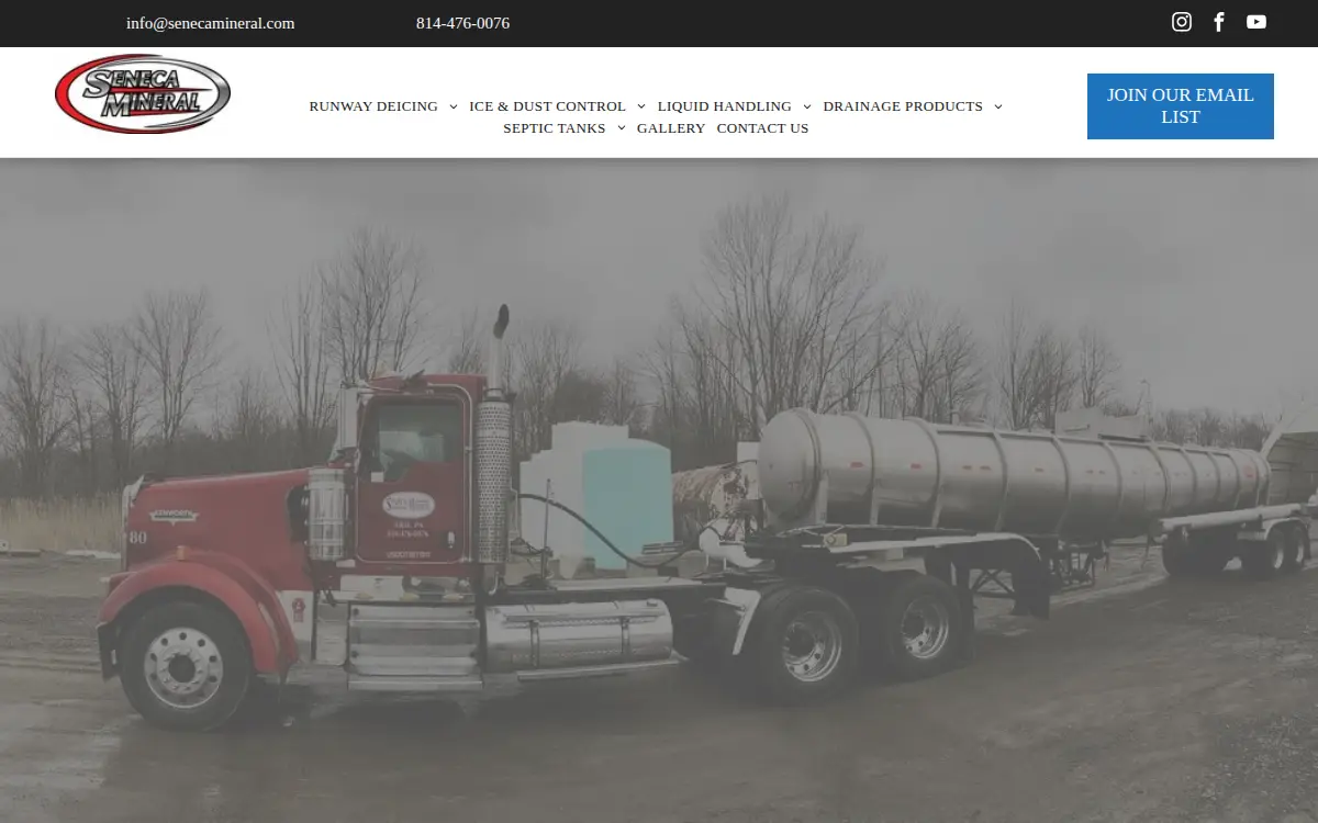 Homepage of Seneca Mineral Company
