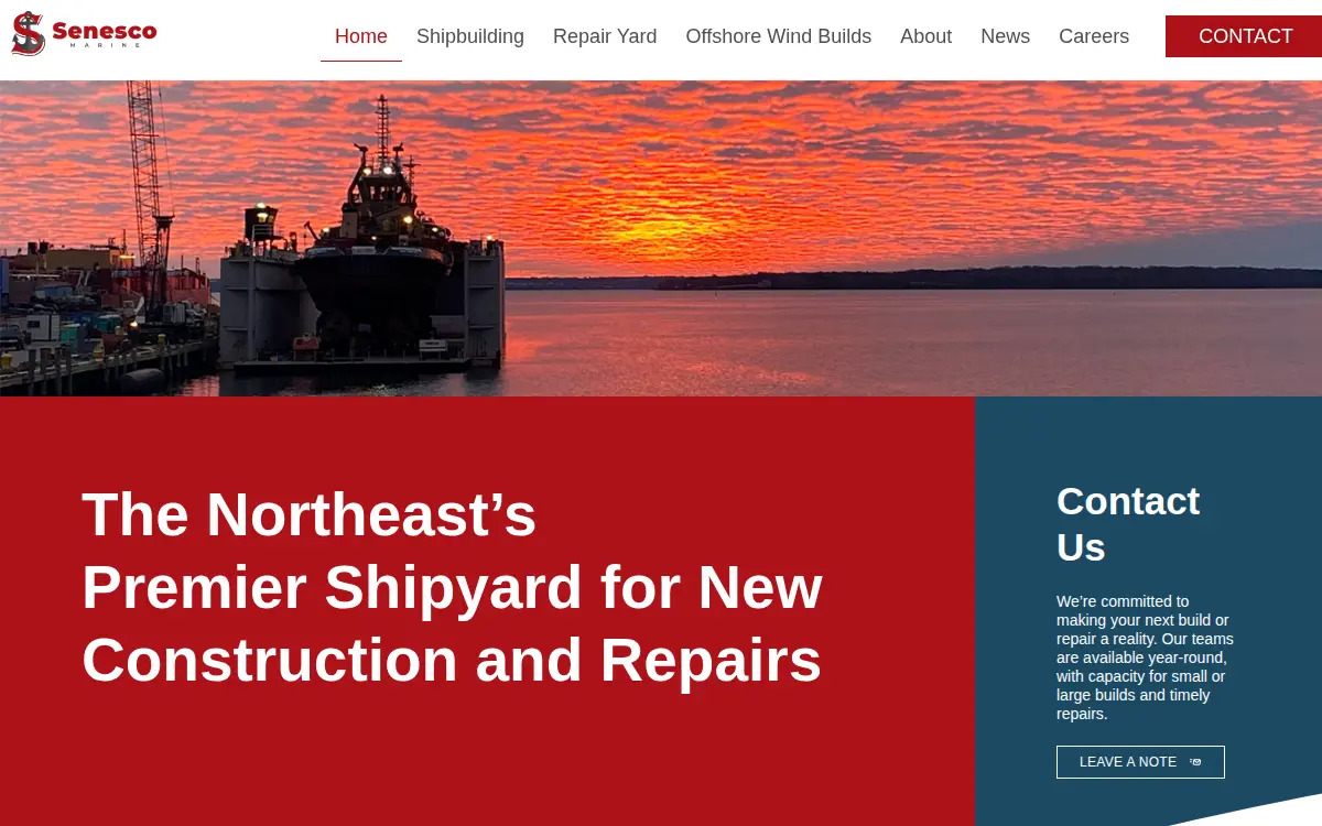 Homepage of Senesco Marine, LLC