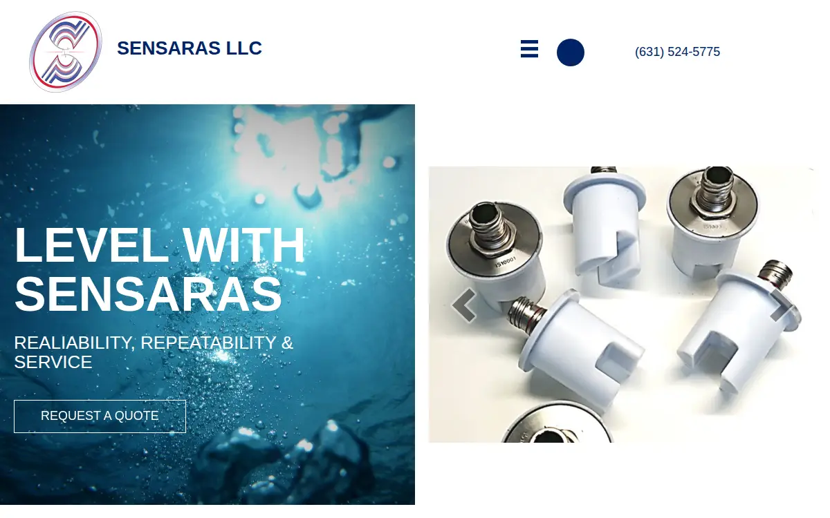Homepage of Sensaras, LLC