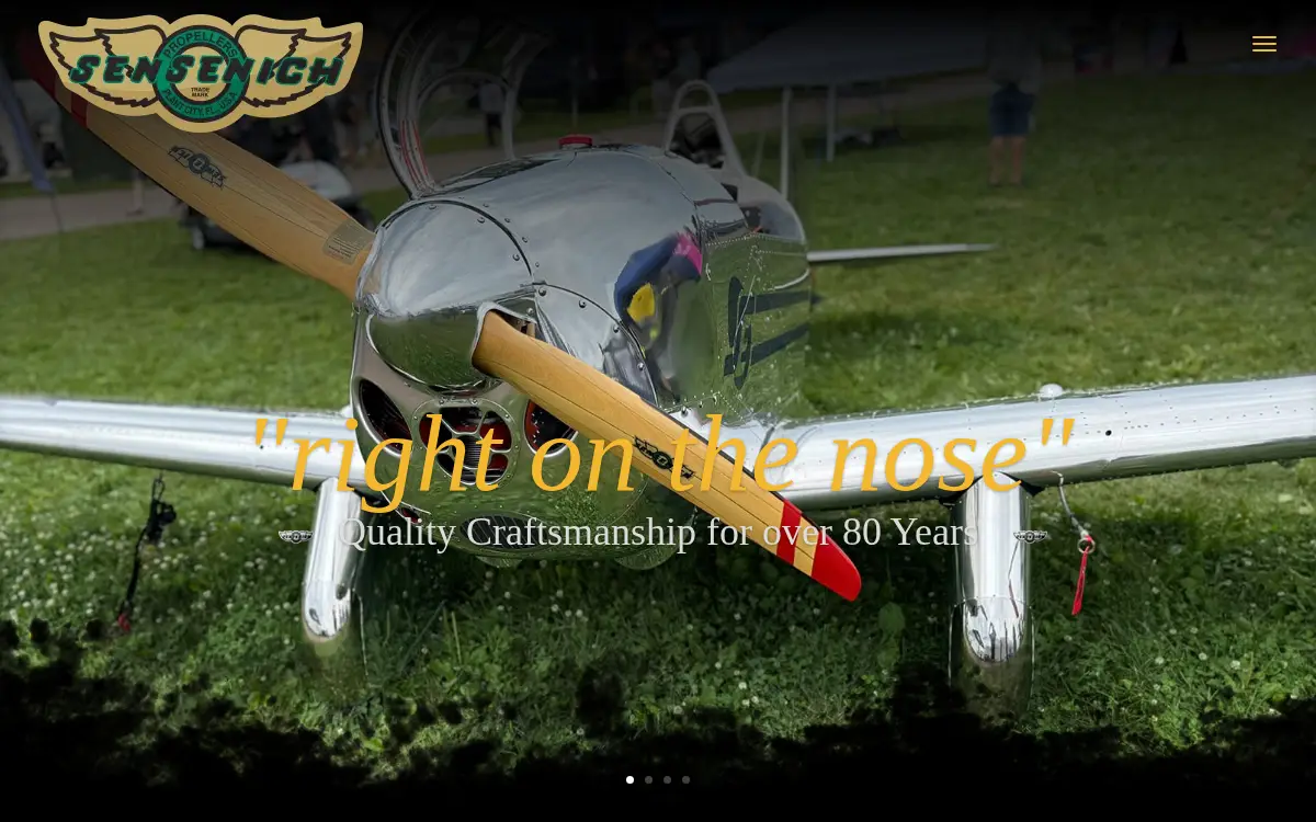 Homepage of Sensenich Wood Propeller Company, INC.