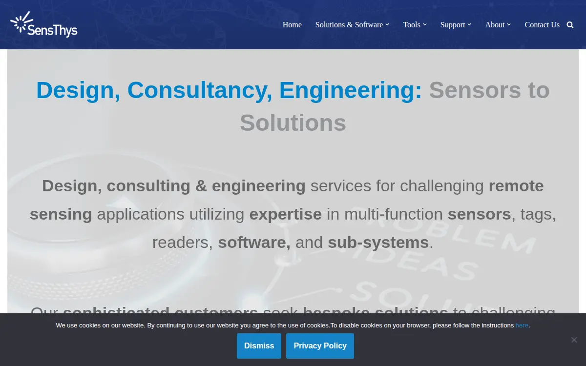Homepage of Sensthys INC.