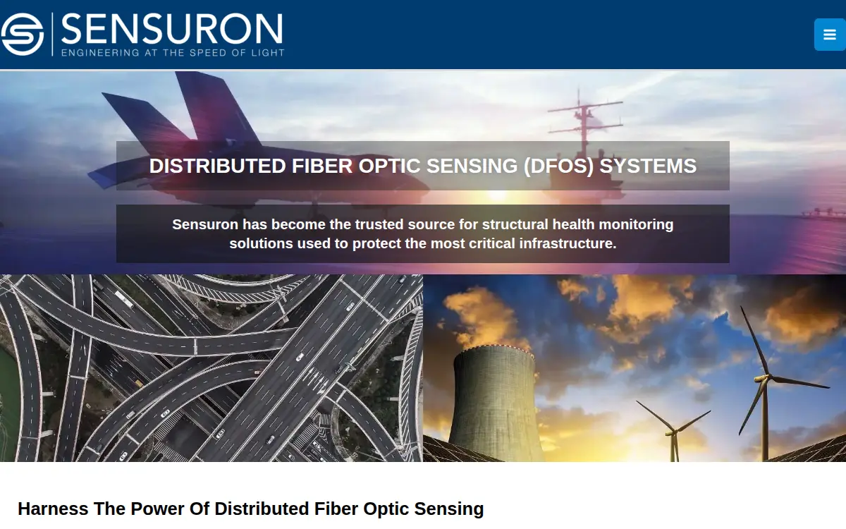 Homepage of Sensuron LLC