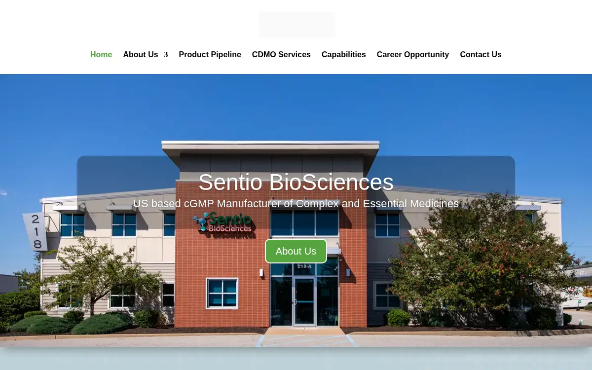 Homepage of Sentio Biosciences LLC