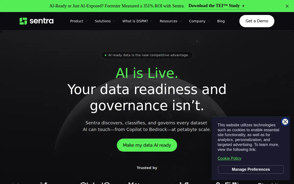 Homepage of Sentra, INC.