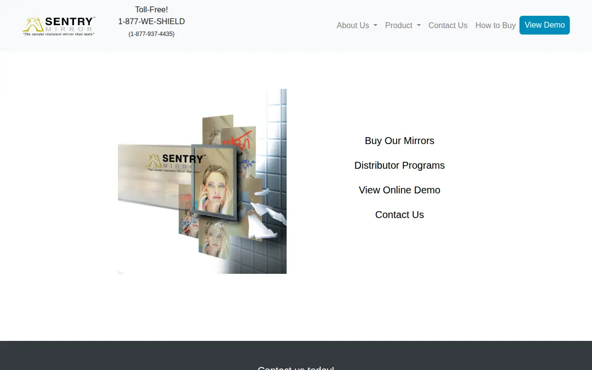 Homepage of Sentry Mirror INC.