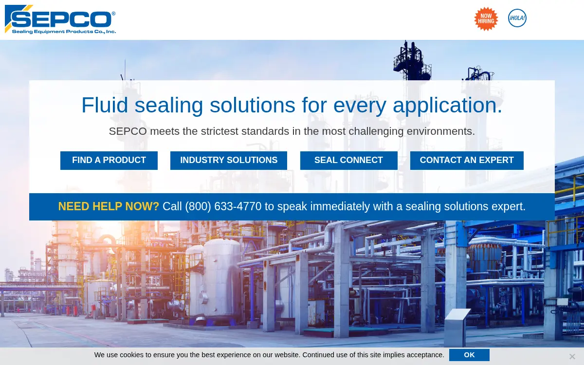Homepage of Sealing Equipment Products Co, INC