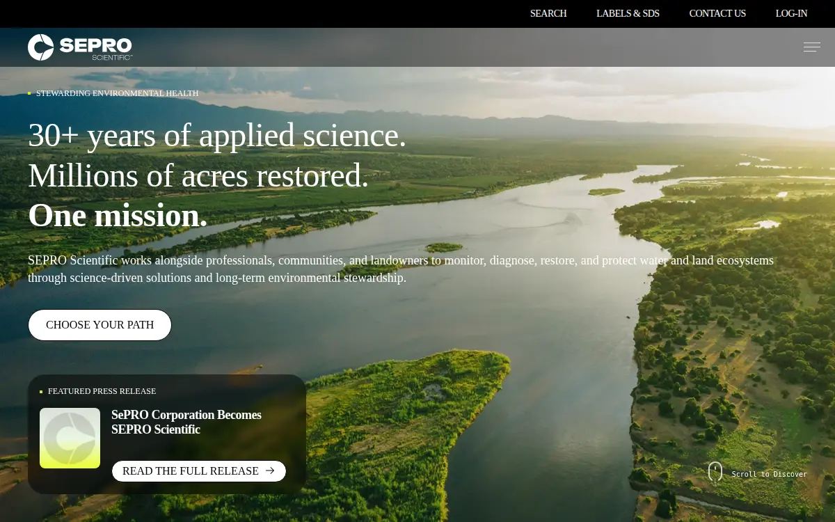 Homepage of Sepro CORP