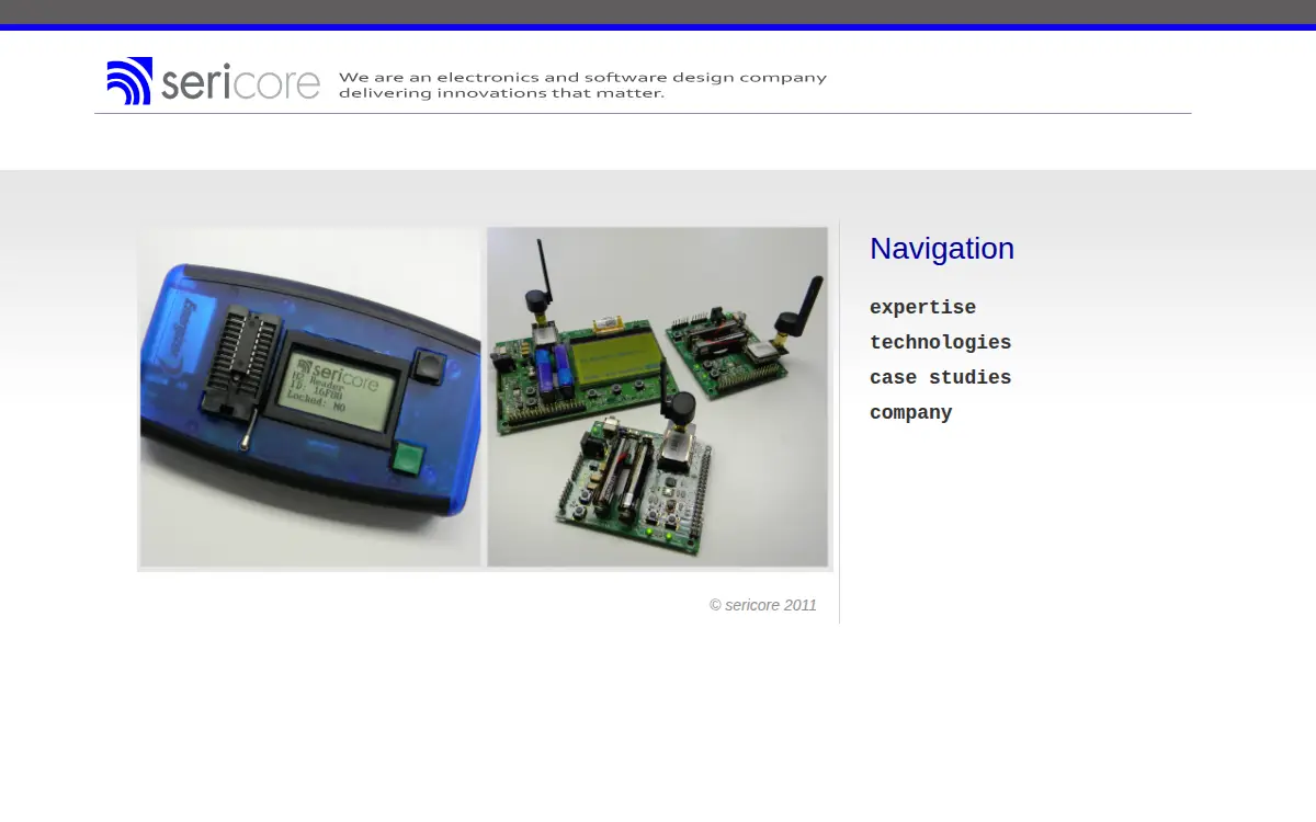 Homepage of Sericore LLC