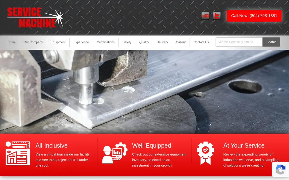 Homepage of Service Machine and Welding Company, Incorporated