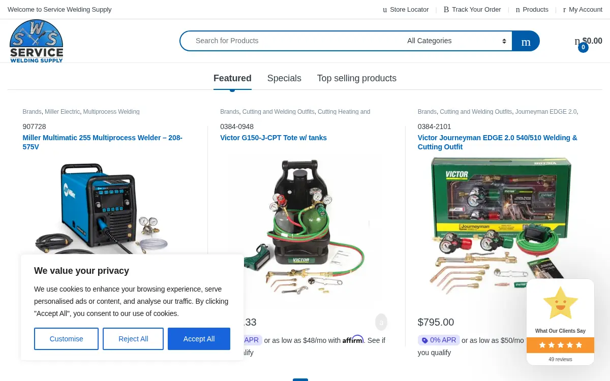 Homepage of Miami Industrial Gases INC.