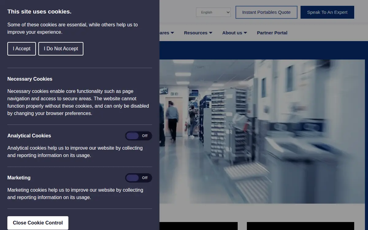 Homepage of Servomex Company