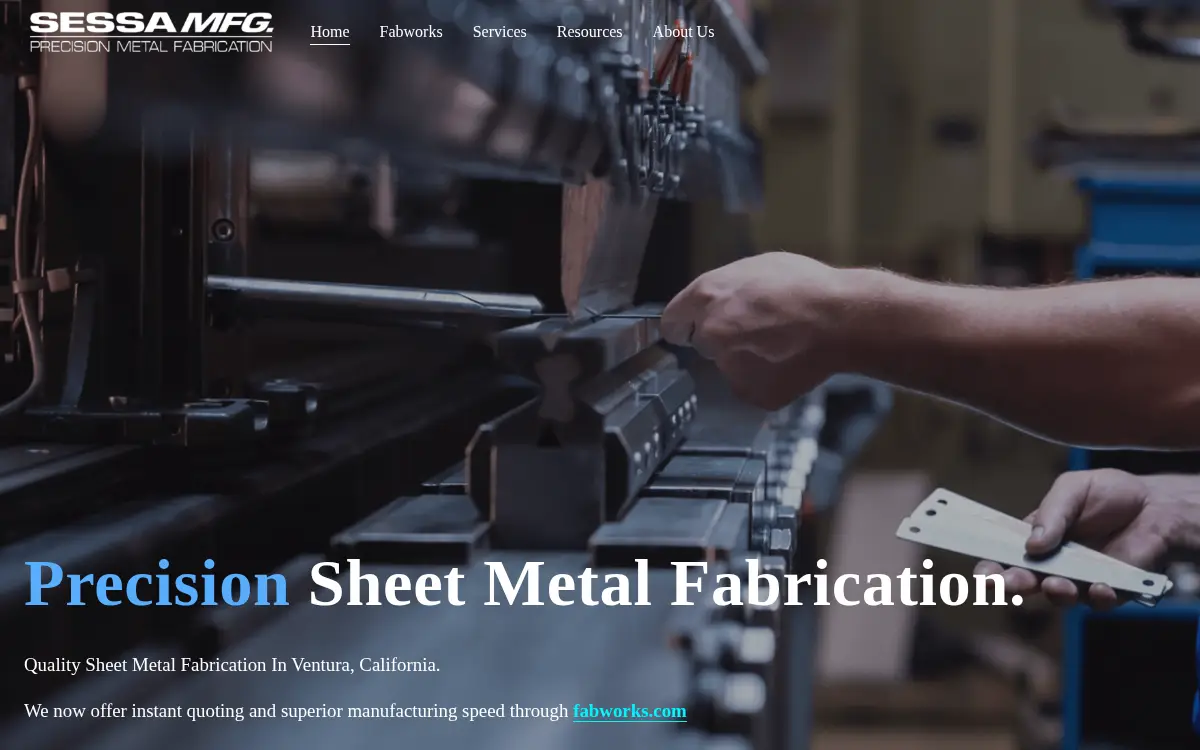 Homepage of Sessa Manufacturing & Welding