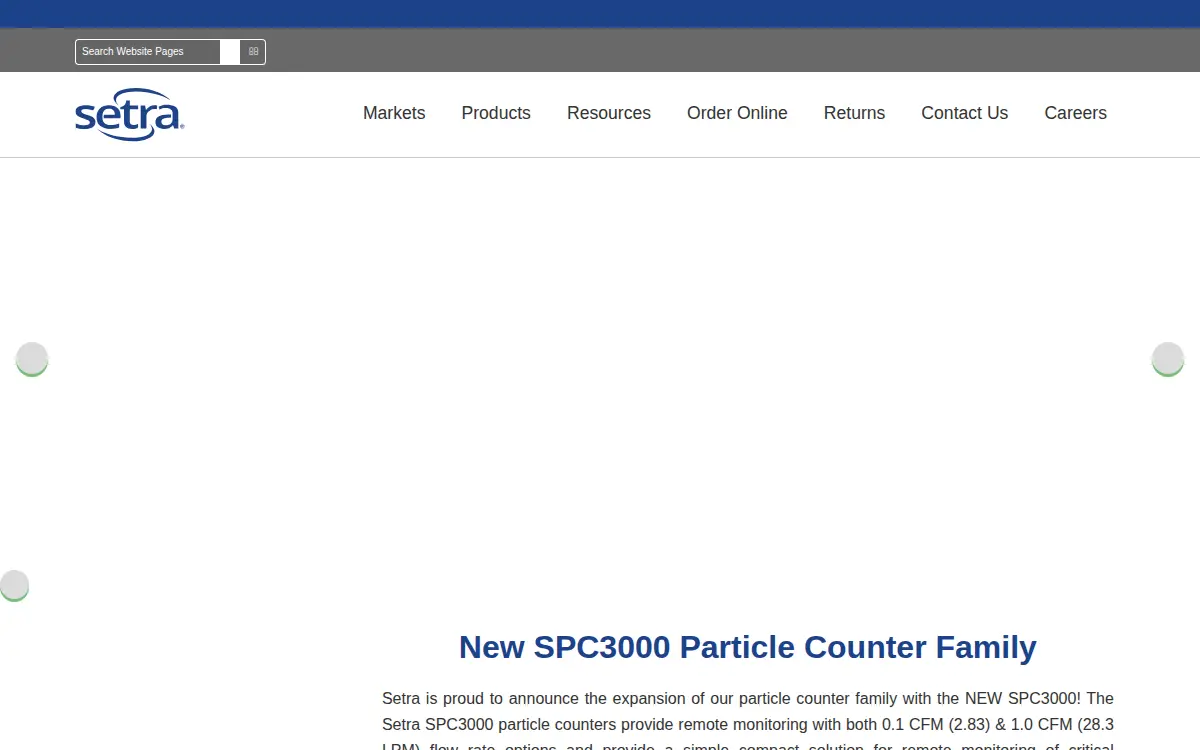 Homepage of Setra Systems, INC.