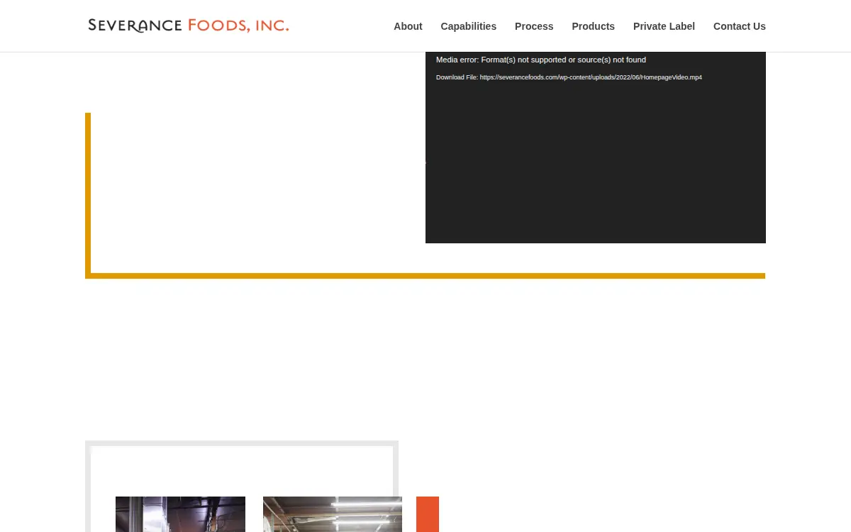 Homepage of Severance Foods, INC.