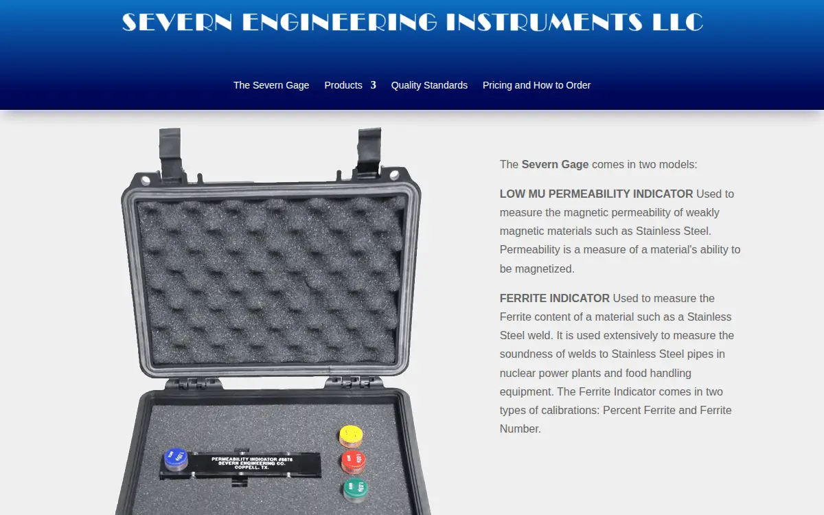 Homepage of Severn Engineering CO INC