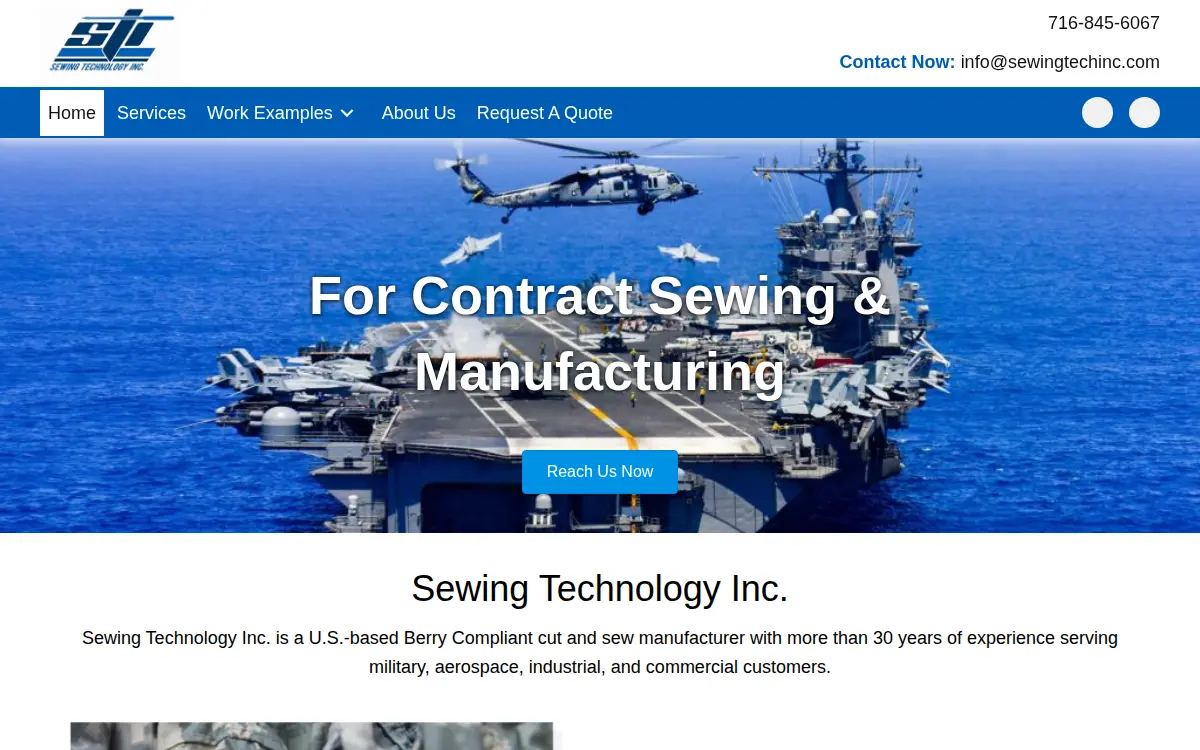 Homepage of Sewing Technology, INC.